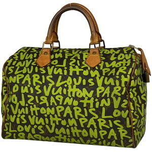 Louis Vuitton Speedy Bag Handbag Monogram Graffiti Vert Brown